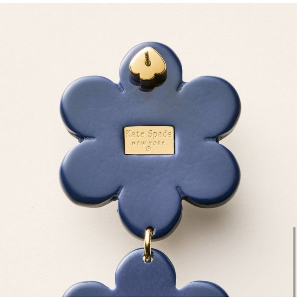 ♠️💙 kate spade X Target Floral Linear Earrings Blue * Limited Edition * - Picture 7 of 7